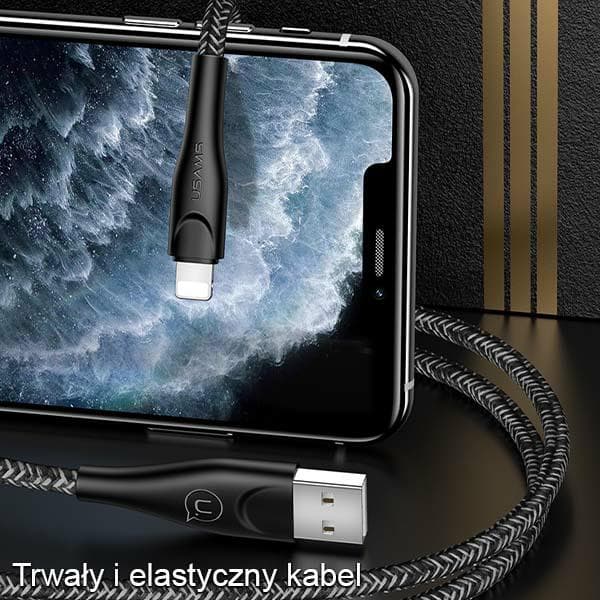 USAMS Punottu U41 USB-A - Lightning -kaapeli 3m 2A Punainen