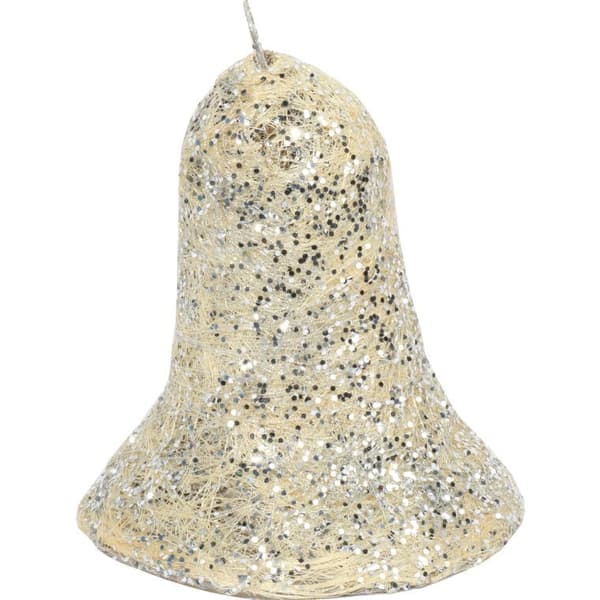Hvid sisalur med sølvglitter