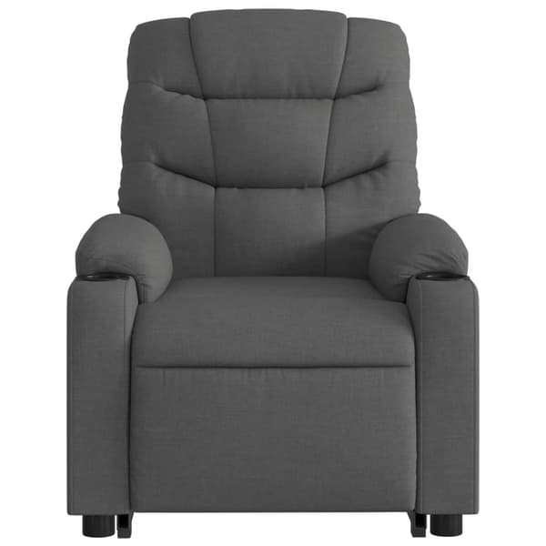 vidaXL Lyftbar massagefåtölj mörkgrå tyg