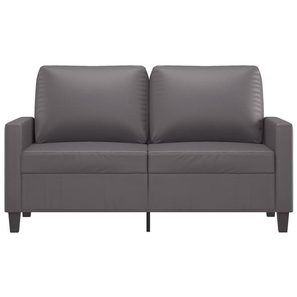 vidaXL 2-sitssoffa, grå, 120 cm, konstläder