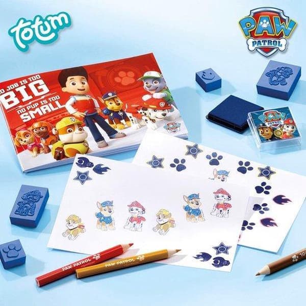 Paw Patrol stempler sæt farveblyanter blok