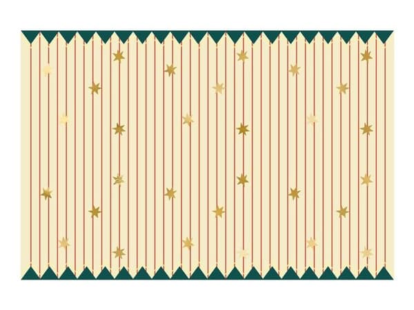 Papirdug striber med stjerner 180x120cm