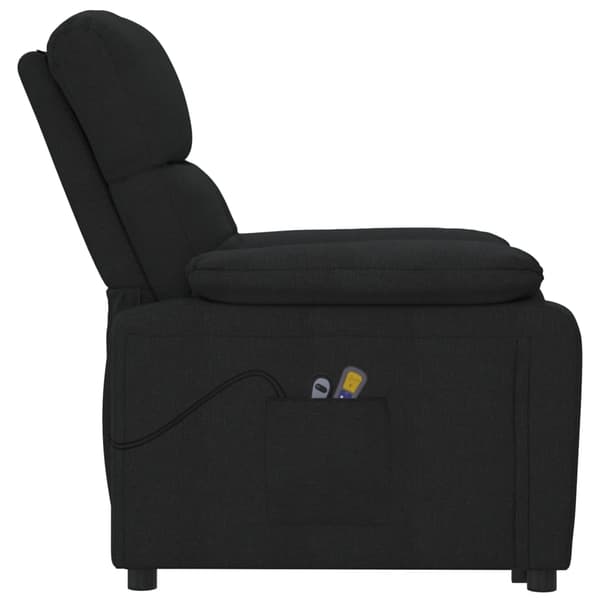vidaXL elektrisk massagestol, sort, stof