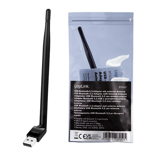 Bluetooth 5.3 USB-A -sovitin, 3 Mb/s, kantama 150 m - LogiLink
