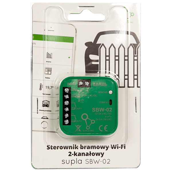 2-kanals Wi-Fi Gate Controller SUPLA NICE HORMANN FAAC