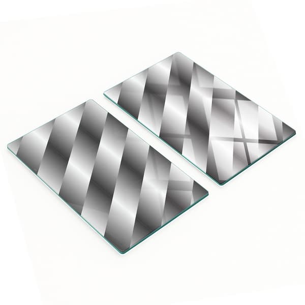 Härdade glastavlor, set med 2 abstrakta ränder, 2x30x52 cm