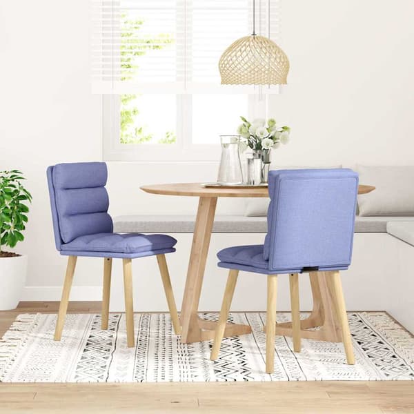 vidaXL Matstolar 2 st denimblått tyg