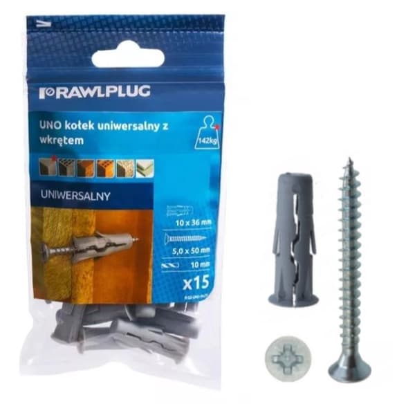 RAWLPLUG UNO Universalplugg med skruv 10mm