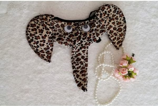 Herrstringtrosor med elefantsnabel, leopardmönster, erotiska underkläder, elefanttrosor