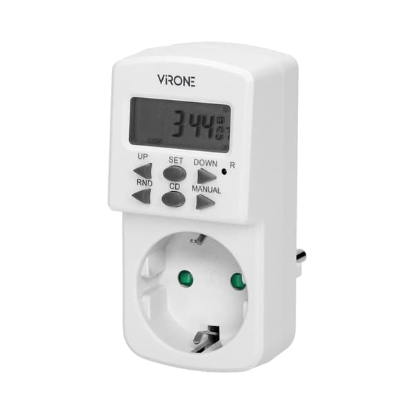 Elektronisk timer 1800W 10 program LCD-display Schuko