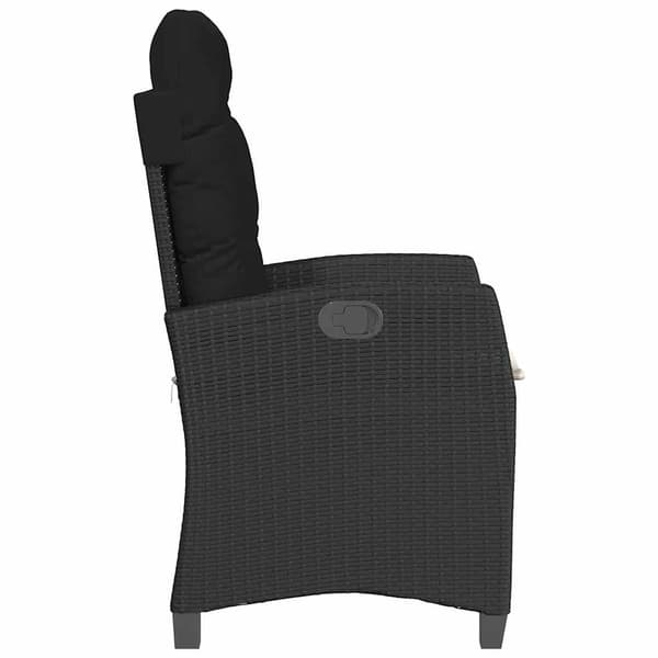 vidaXL havestol med hynder, sort polyrattan