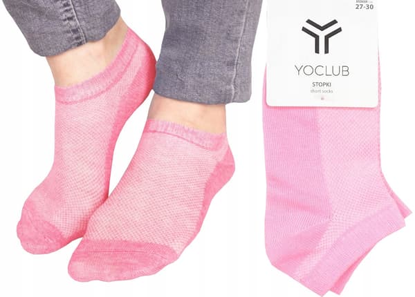YO! gennembrudte ankelstrømper pink 27/30