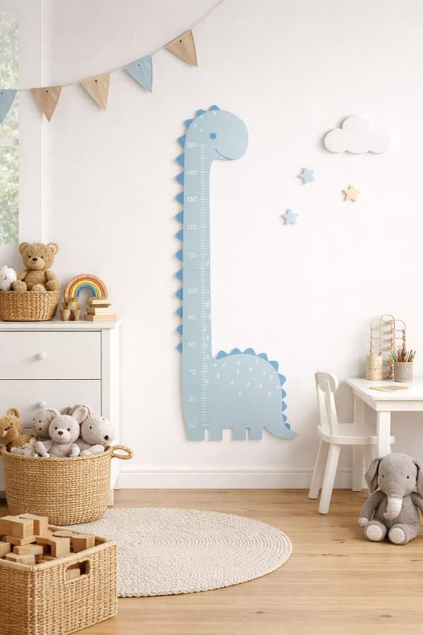 Barnlängdstabell med dinosauriemotiv