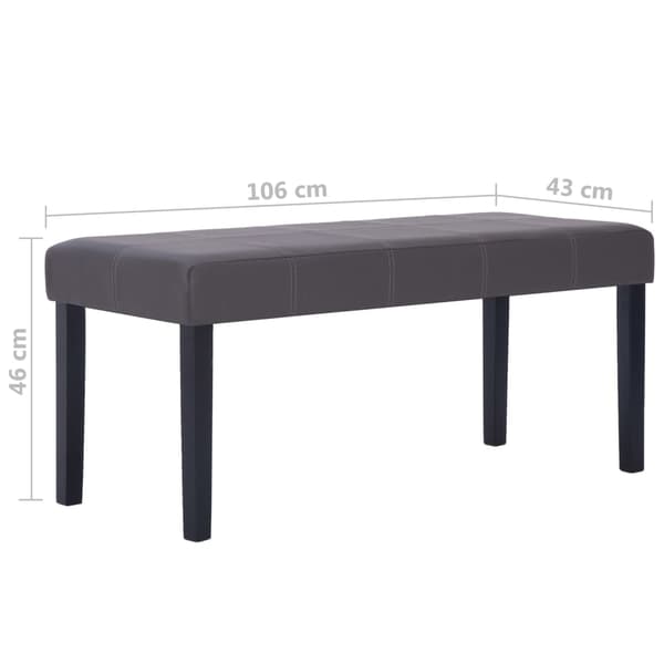 vidaXL bænk, 106 cm, grå kunstlæder