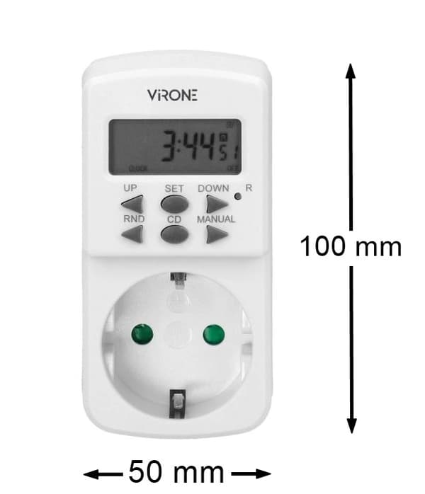 Elektronisk timer 1800W 10 program LCD-display Schuko