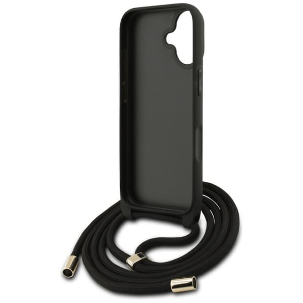 Guess 4G Stort Logo Snorrem Crossbody-etui til iPhone 17 Sort
