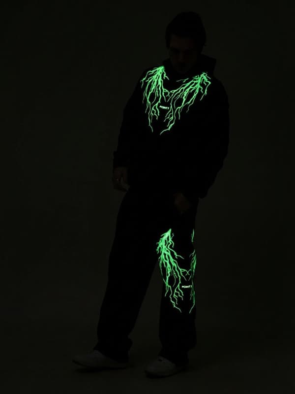 Sæt Hættetrøje + Bukser Sort/Fluo Point X Storm L