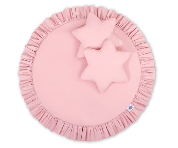 Legemåtte med flæser - støvet pink
