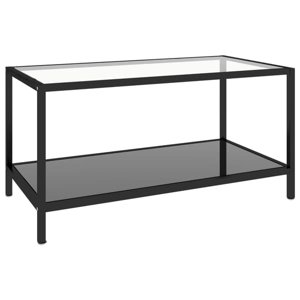vidaXL teborde, sæt med 2, hærdet glas, sort