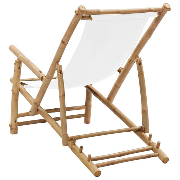 vidaXL Solstol i bambu och krämfärgad canvas