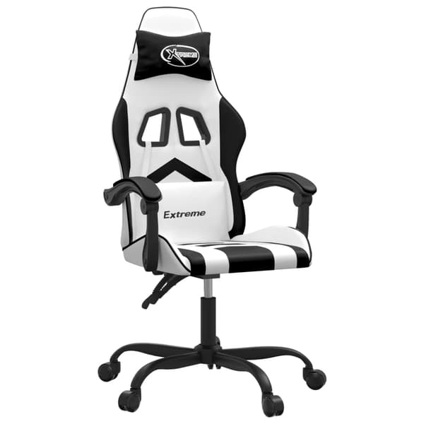 vidaXL gamingstol, sort og hvid, kunstlæder