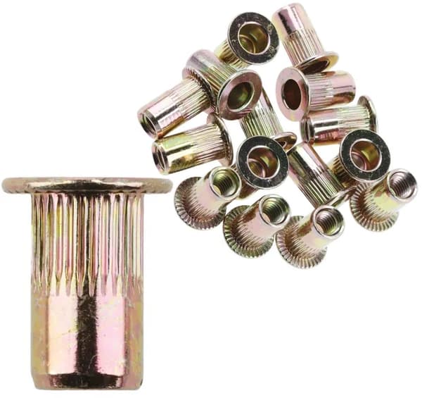 Stålnitmuttrar M8 längd 18 mm diameter 11 mm set om 20 Hoegert