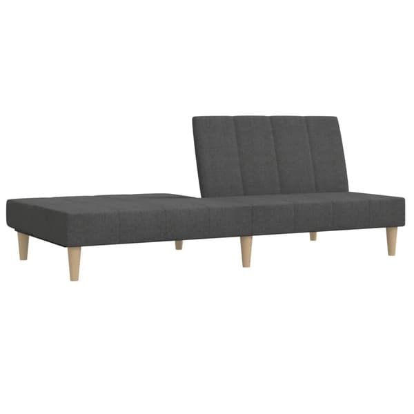 vidaXL 2-sits bäddsoffa, mörkgrå, klädd i tyg
