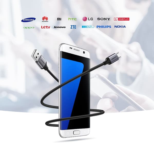 USB - micro USB -kaapeli 1m harmaa