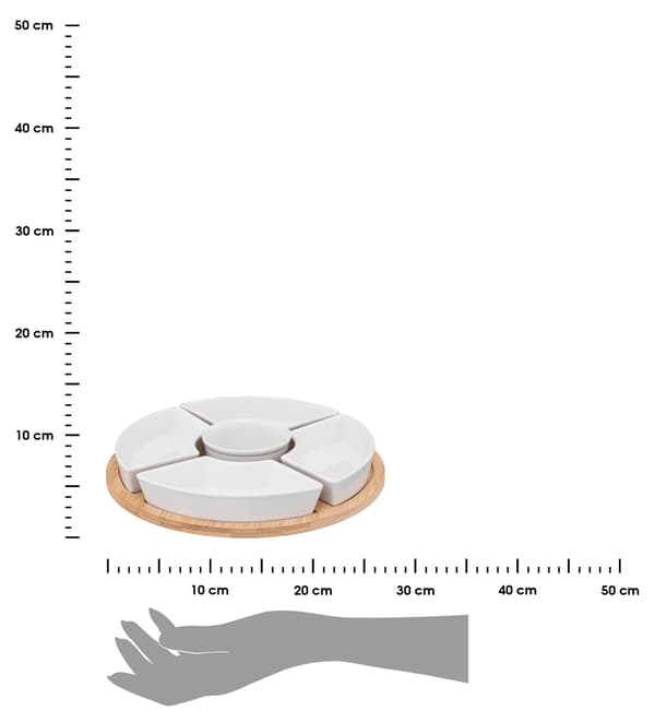 Runt snackset på en bricka