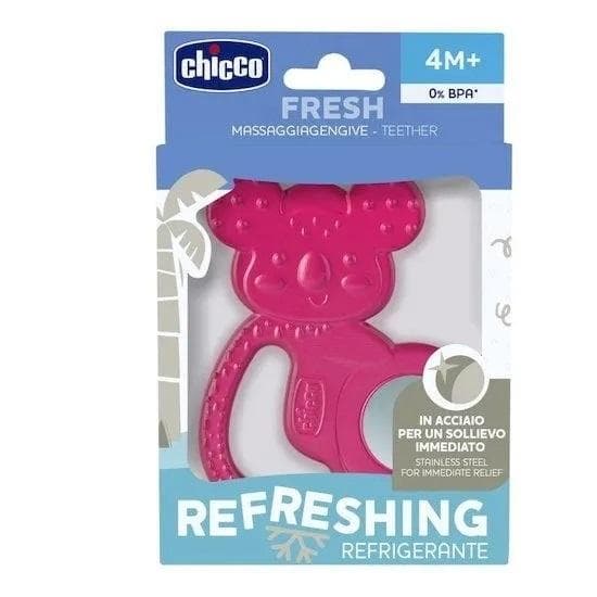 Koala bitring med rostfritt stål, rosa, 4m+