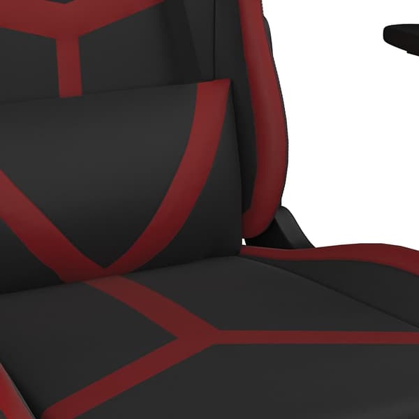 vidaXL massage-gamingstol, sort og bordeaux, kunstlæder