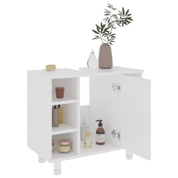 vidaXL badeværelsesskab hvid 60x32x53,5 cm spånplade