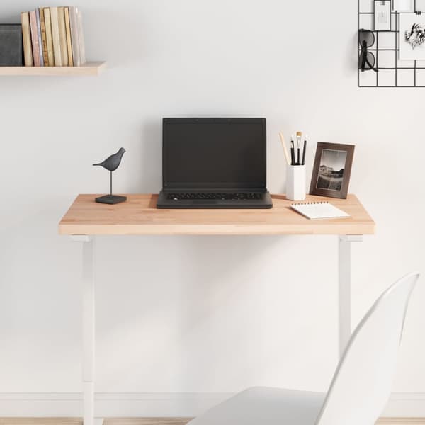 vidaXL bordplade 80x40x2,5 cm rektangulær massiv bøgetræ