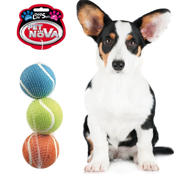 Pet Nova -lelu - kelluvat tennispallot 3 kpl.