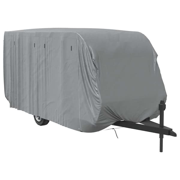 vidaXL campingvognsovertræk, grå, 610x250x220 cm