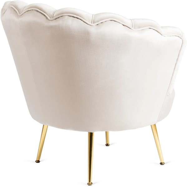 ANGEL Cream Shell Sammet Modern Lounge Fåtölj för Vardagsrummet