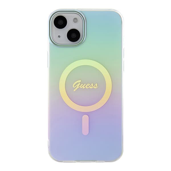 Guess IML Iridescent MagSafe-etui til iPhone 15 Plus, turkis