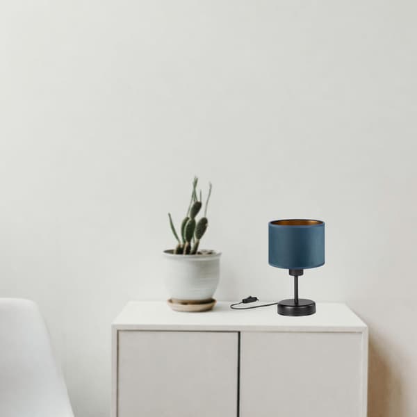Tornado AMRUB lampe, jeansfløjl, guld
