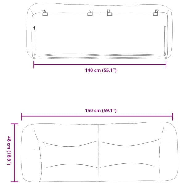 vidaXL hovedgærdehynde, sort, 140 cm, stof