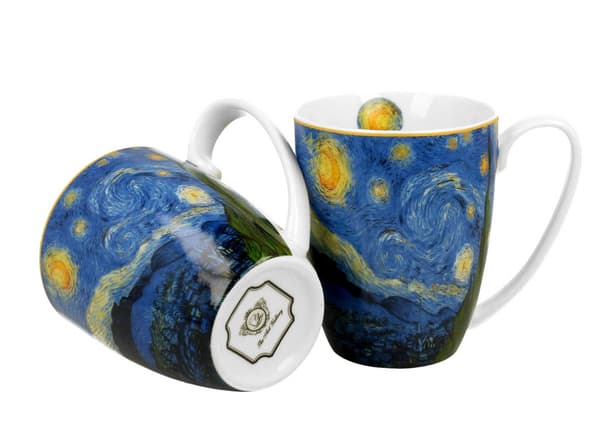 Set med 2 Van Gogh-muggar med stjärnhimlen