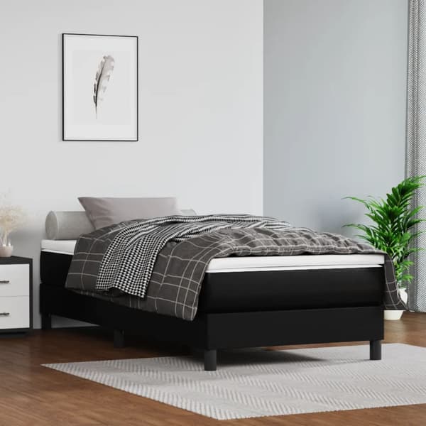 vidaXL sengestel sort 100x200 cm kunstlæder