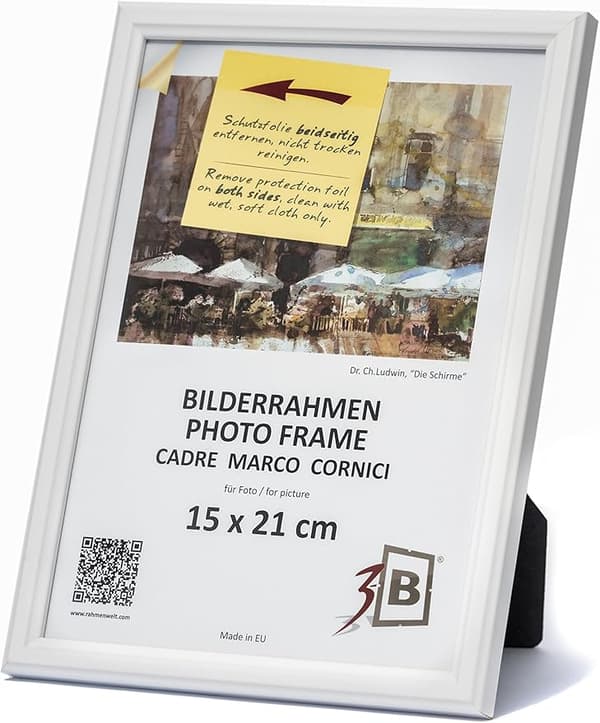 Vit fotoram 15x21 cm träporträtt A5