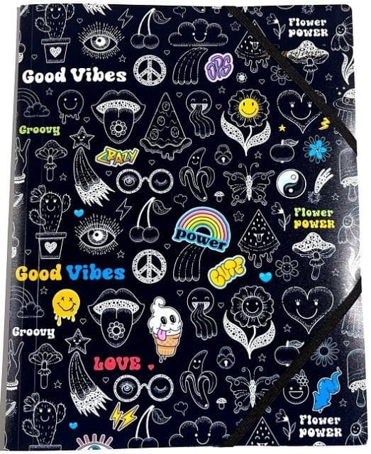 Good Vibes A4+ plastmappe med elastik