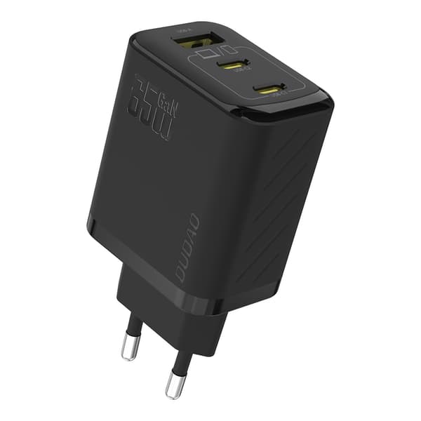 GaN Vægoplader med USB-C Kabel 1m 65W - Sort