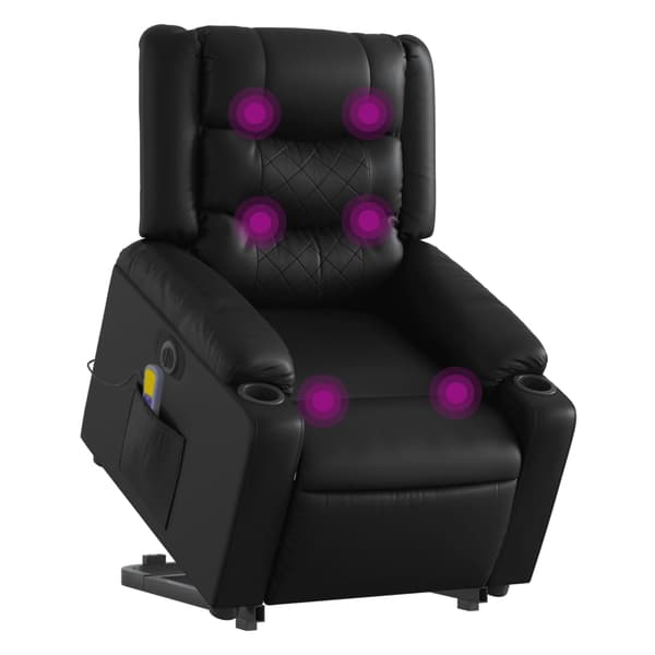 vidaXL elektrisk lænestol med massage, sort