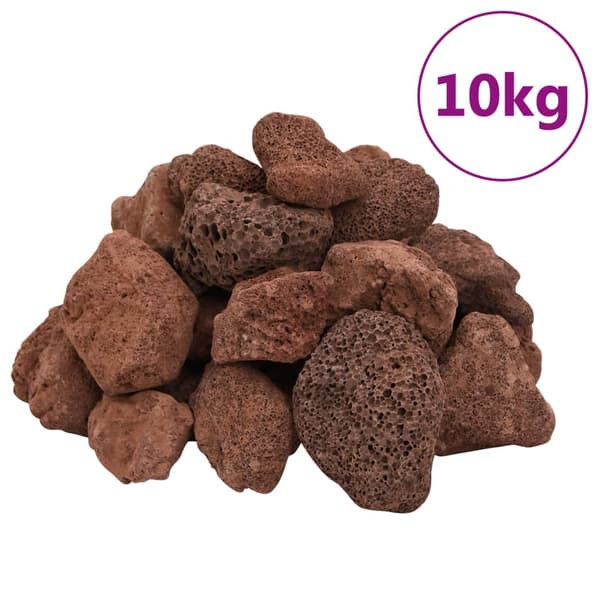 vidaXL Vulkansten, 10 kg, Röd, 5-8 cm