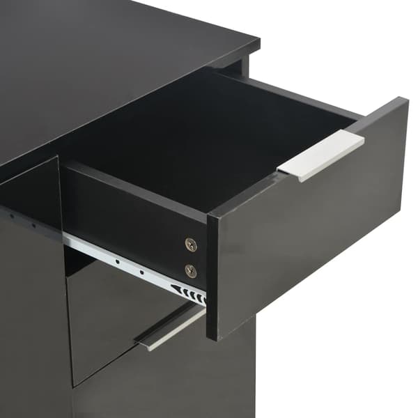 vidaXL kommode i højglans sort 71 x 35 x 76 cm spånplade