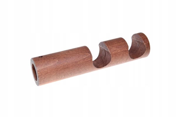 Dubbel träkonsol för modern gardinstång, diameter 28 mm, al, 2 st.