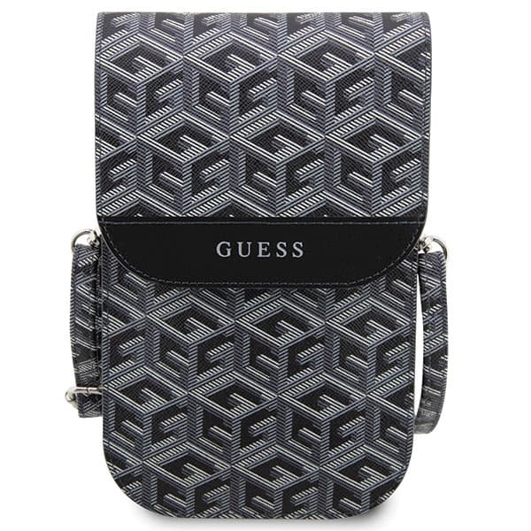 Stilfuld Guess GCube Stribet Telefontaske, Sort