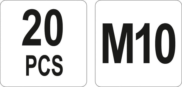 YATO nylonmutter stål M10, 20 st